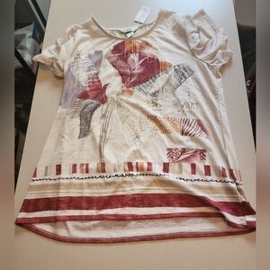 Christopher & banks, size large, off white with patterns